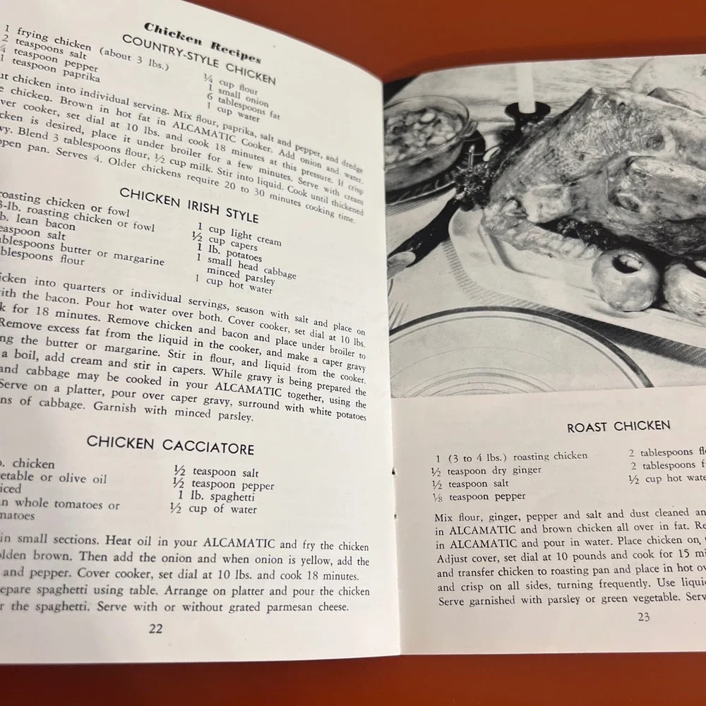 Vintage 1948 Alcamatic Model 1600 Pressure Cooker Recipe Instruction Manual Book